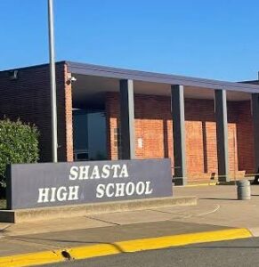 Photo of the front of Shasta High School
