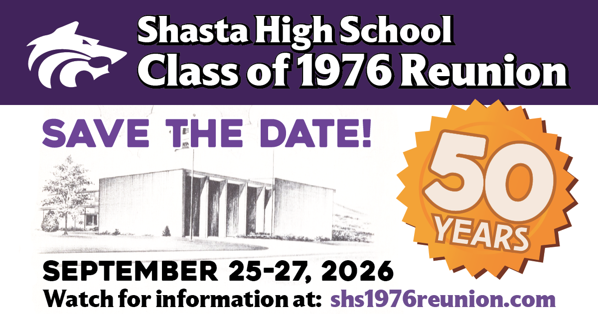 Banner for saving the date for the SHS Class of 1976 reunion